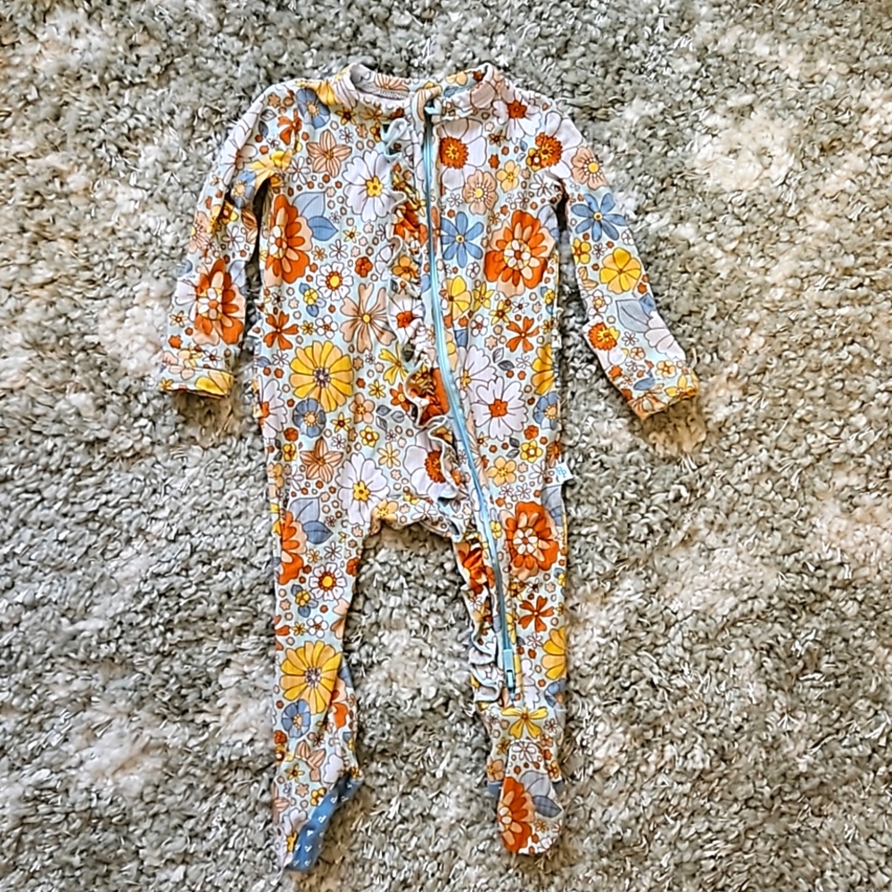 Like New Posh Peanuts Flower Onesie